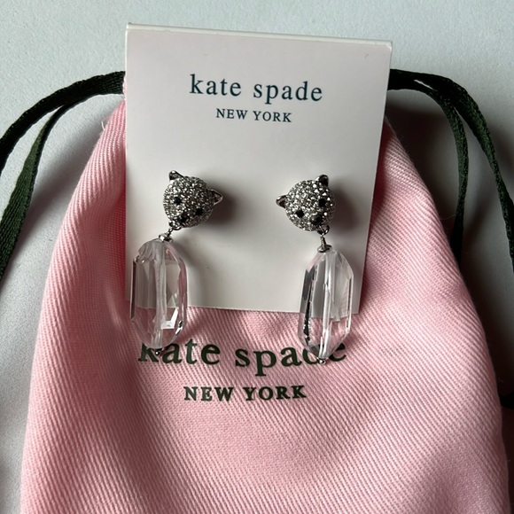 kate spade Jewelry - Kate Spade ♠️ Teddy Bear With Dangling Crystals Earrings.